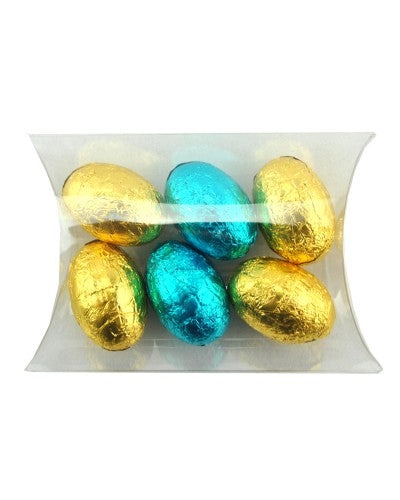 Clear Pillow Pack Filled With 6 Mini Easter Eggs In Mixed Colours CPCN09_EEGM | Clear